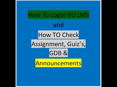 VULMS Orientation | How to Use LMS Video Tutorial in Urdu | Virtual University of Pakistan |