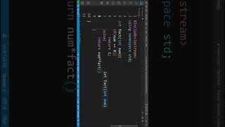 factorial in c++ language || #shorts
