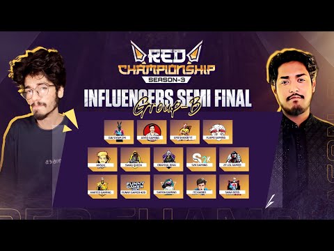 [🔴LIVE] RED CHAMPIONSHIP SEASON-03 | INFLUENCERS SEMI FINAL GROUP-B | FREEFIRE @KrullGamingYT