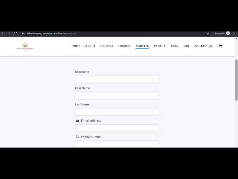 How to Register an Account on Anziano Consultants Online learning Portal