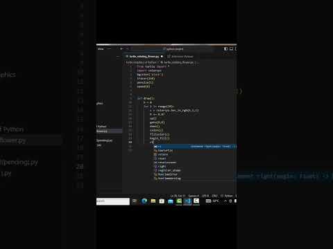Turtle🐢 Rotating Random Flowers🌹Using Python With Short Lines Of Code#viralvideo#shortvideo#python