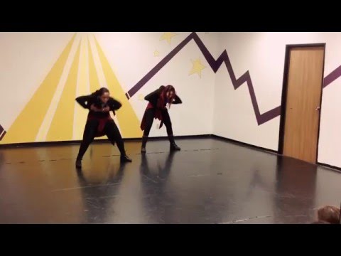 Francesca Taylor and Ashley Valenzuela dancing the black goblin dance