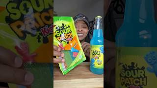 NEW Sour Patch Kids STRIPS Candy + Blue Raspberry Soda Taste Test!