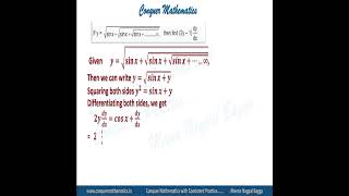 Derivative of sqrt(sinx+sqrt (sinx+........)) - Continuity & Differentiation  - Class 12 Mathematics