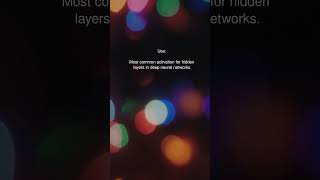 Activation function 3. Rectified Linear Unit (ReLU) #viral  #deeplearning #ytshorts #datascience