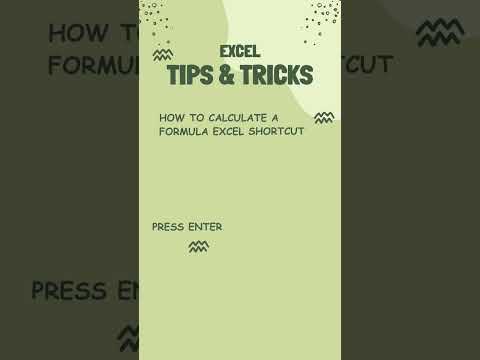 How to Calculate a formula Excel shortcut