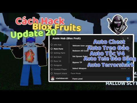 Blox Fruit | Annie Hub Script Auto Treo Đảo, Auto Farm VIP, Bypass, Auto Terrorshark... |Bad Luck