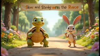 🐢 Slow and Steady Wins the Race | Fun Moral Story for Kids | 3D Animated Rhyme 🎶 🐇