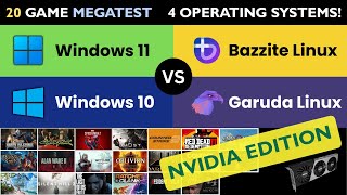Linux vs Windows Gaming Performance on NVIDIA Tested in 20 Games - Bazzite, Garuda (Arch), Win 10/11