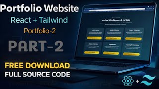 React Tailwind Portfolio Website Free Download 💻 | Modern UI Design Full Source Code | Part-2
