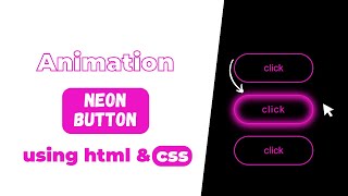 Neon Button Hover Effect Using HTML And CSS | Neon Hover Effect CSS | Html & CSS Tutorial