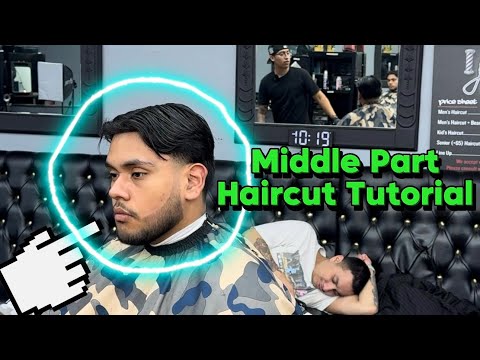 Slicked Back Haircut / Middle Part Haircut Tutorial - Fading Technique 30 Minutes or Less!