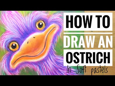 EASY ART LESSON FOR KIDS How to draw an ostrich  (Real Time) #freeonlineartclass #classesforkids