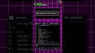 TEXT ANIMATION EFFECTS CSS Only😎😱|| #shortsfeed #shorts #youtubeshorts #css #techdaily