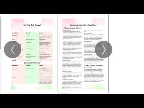 Mint Green Info Job Search Planner - Flip Through