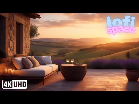 Sunset in Provence Countryside Terrace 🌅 | Luxury Chill Lofi Beats for Relaxing & Studying