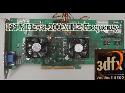 3dfx Voodoo 5 5500 AGP - Comparison between 166MHz and 200MHz