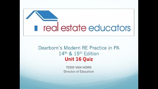Unit 16 Exam - Ethical Practices and Fair Housing