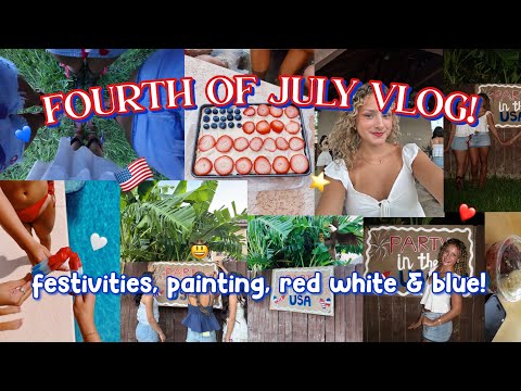 FOURTH OF JULY VLOG WITH FRIENDS!! painting, swimming, & lots of red white and blue!!🇺🇸🤍🦅⭐️