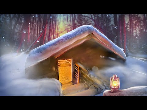 I'm BUILDING myself a LOG CABIN UNDERGROUND. Bushcraft in the snow