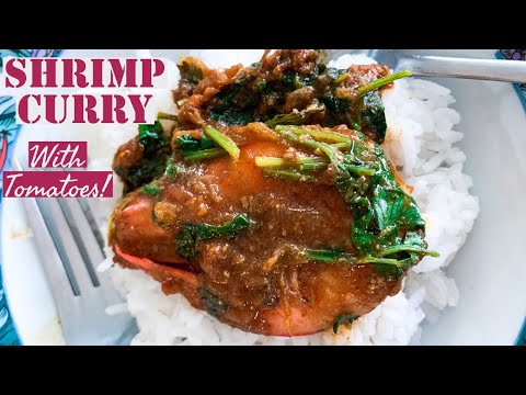 Burmese Shrimp Curry (w/ tomatoes) | ခရမ်းချဉ်သီး ပုစွန်ပာင်း bazun hin