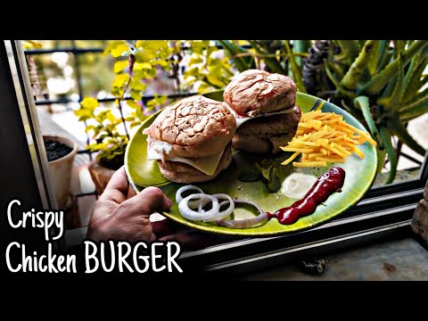 CRISPY CHICKEN BURGER | Home made | Have a try at this !!