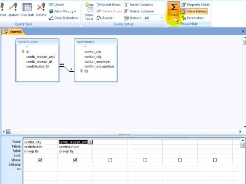 Access 2007 Tutorial 2.2. Queries and Group By