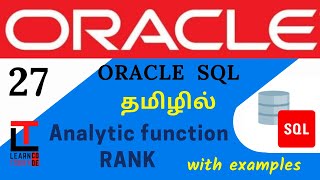 RANK - ANALYTIC FUNCTION with examples | Oracle SQL tutorial in TAMIL @learncodetodaytamil