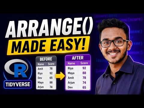 How to use arrange function in R : Sort Data | R Tidyverse (dplyr package) | R Programming Tutorial