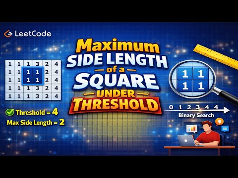 Jan 19, 2026 - Leetcode Daily - Problem #1292. Max Side Length of a Square Sum Less/Equal Threshold