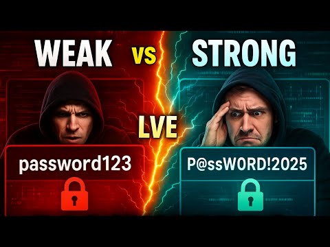 Live Test: Weak 🔓 vs Strong 🔐 Passwords – How Hackers Crack Them + 5 Easy Tips!