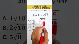 Simplifying Radicals #mathteachergon #simplifyingradicals #grade9math