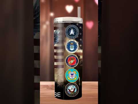 US Army 20 oz skinny tumbler.  Can be personalized.