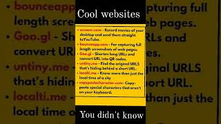 Cool websites you didn't know....  #coolwebsites #lifehacks #pchacks
