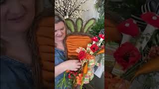 Spring DIY Door Decor Kit Tutorial | Wonderland Carrot Door Hanger with Mushrooms Kit