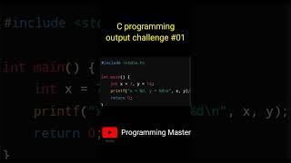 c programming output challenge 01 #cprogramming #coding #cprogrammingquestions #programing #shorts