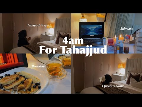 Waking up at 4AM for Tahajjud and making it a habit ⛅️✨ | peaceful, cozy productive day in my life.