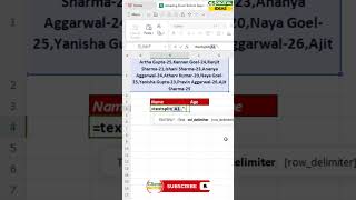 How to Separate Name and Age in Excel Instantly | Flash Fill & Text Split Tricks 🔥 #Excel #Shorts