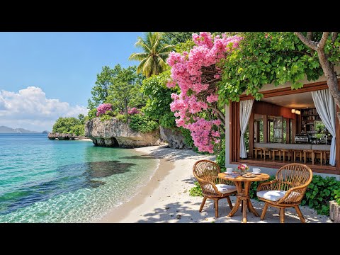 🌿 Tranquil Floral Seaside Lounge Café | Relaxing Jazz & Nature Therapy for Mindful Mornings