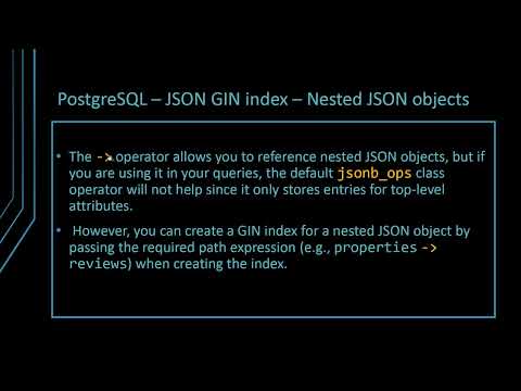 PostgreSQL JSON Indexing