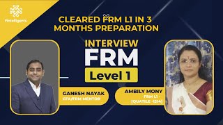 Cleared FRM L1 in 1st Attempt with PSB Job | Ambily Mony | Fintelligents