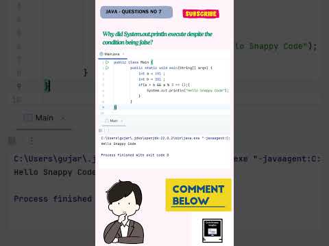 Java Interview Question No 7 - JAVA Operators and If Statement