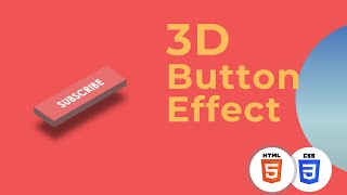 3D BUTTON Hover Effect Using HTML & CSS only | Web Development | Web Designing