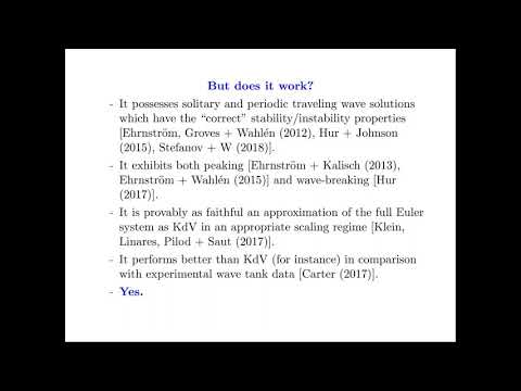 Doug Wright - Traveling wave solutions of the capillary-gravity Whitham equation