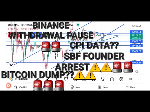 BINANCE WITHDRAWAL PAUSED ⚠️🚨🚨⚠️ || BTC DANGER🚨🚨 || SBF ARREST ⚠️⚠️