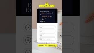Javascript Quiz #2 Javascript tutorial | Javascript output mcq #shorts