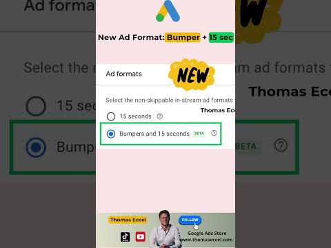 Google Ads New Ad Format: YouTube Bumper + 15 seconds video Ad  #ppc #googleads #youtubeads  #ads