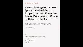 Research Progress and Hot Spot Analysis of the Propagation and Evolution Law of Prefa... | RTCL.TV
