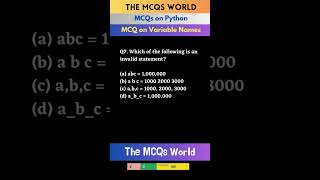 Python MCQ #07 on Variable Names #python #programming #mcqs