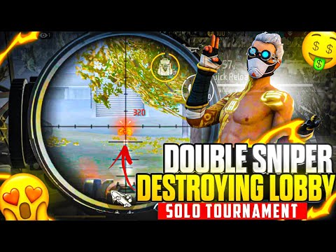 DESTROYING LOBBY🥶WITH DOUBLE SNIPER🎯IN SOLO TOURNAMENT🏆#freefire#solotournament#tipsandtricks#sniper
